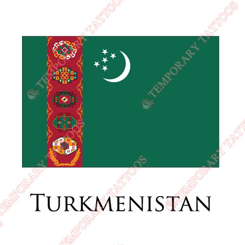 Turkmenistan flag Customize Temporary Tattoos Stickers NO.2006